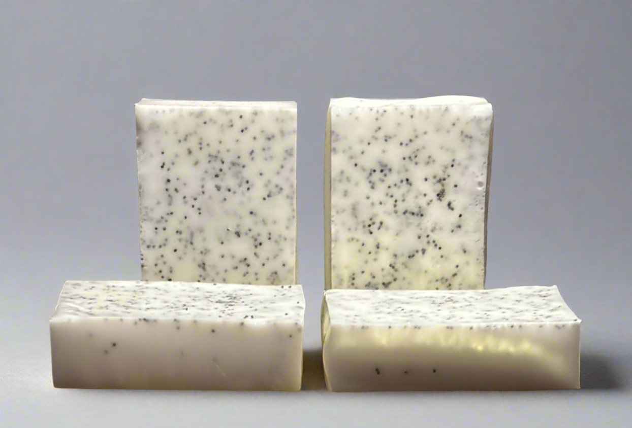 Lemon Poppy Seed Goat Milk Bar Soap With Lemon Essential oil and Poppy Seeds
