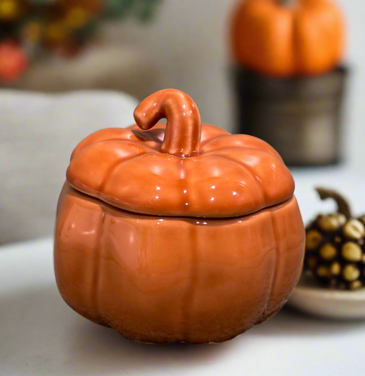 Pumpkin Apple Butter Scented Soy Wax Candle in Orange Pumpkin Container 7 oz.