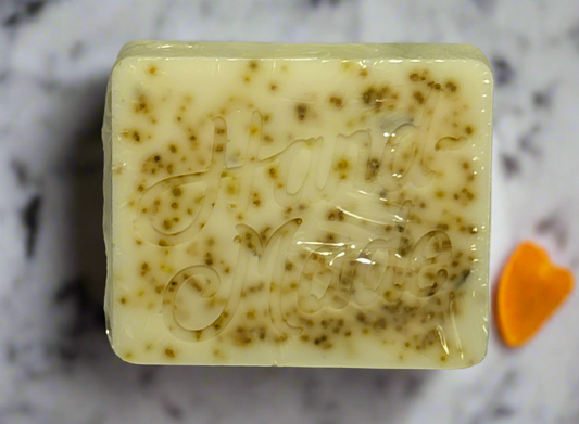 Vanilla Scented Triple Butter Shea Cocoa & Mango Moisturizing Soap-with Gentle Exfoliating Orange Peel