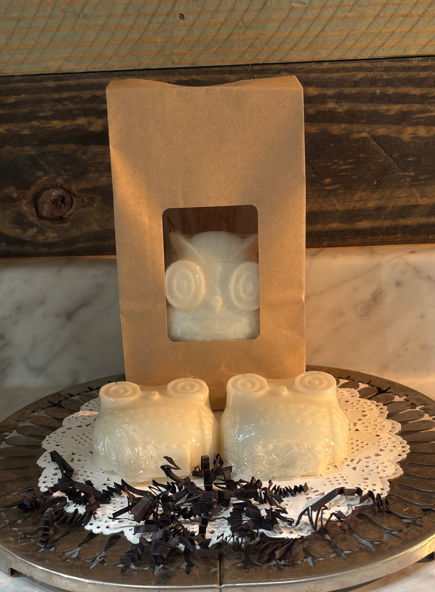 Goat Milk Shea Butter Bar Soap Owl Shaped Unscented 2 Pack