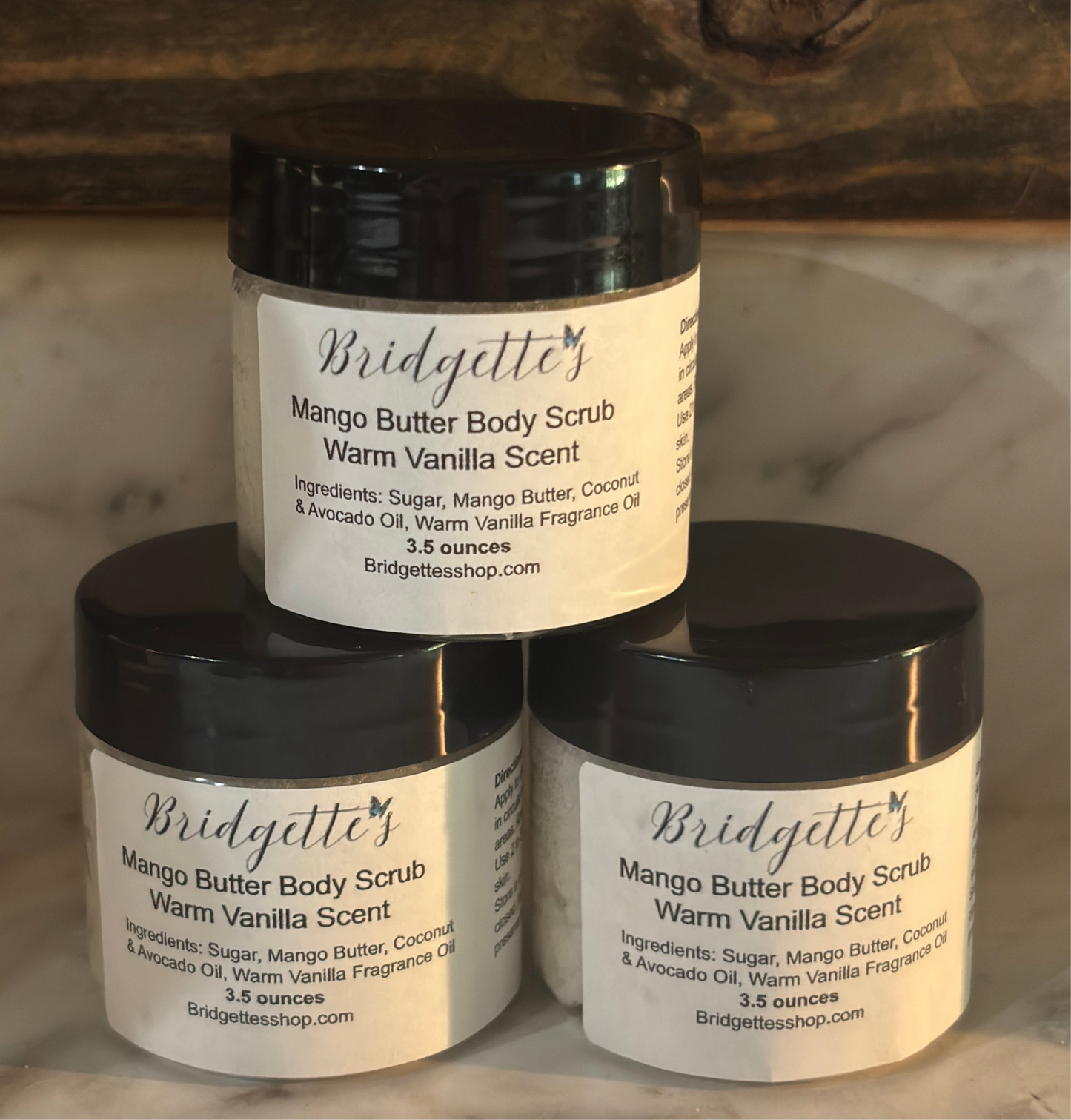 Mango Butter Body Scrub *Warm Vanilla* Scent 3.5oz or 6 oz. or Combo Pack