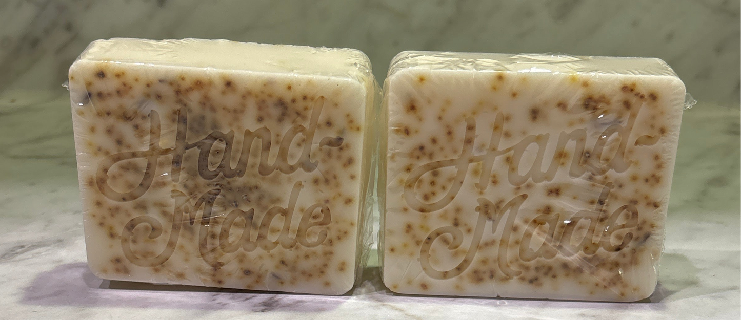 Vanilla Scented Triple Butter Shea Cocoa & Mango Moisturizing Soap-with Gentle Exfoliating Orange Peel