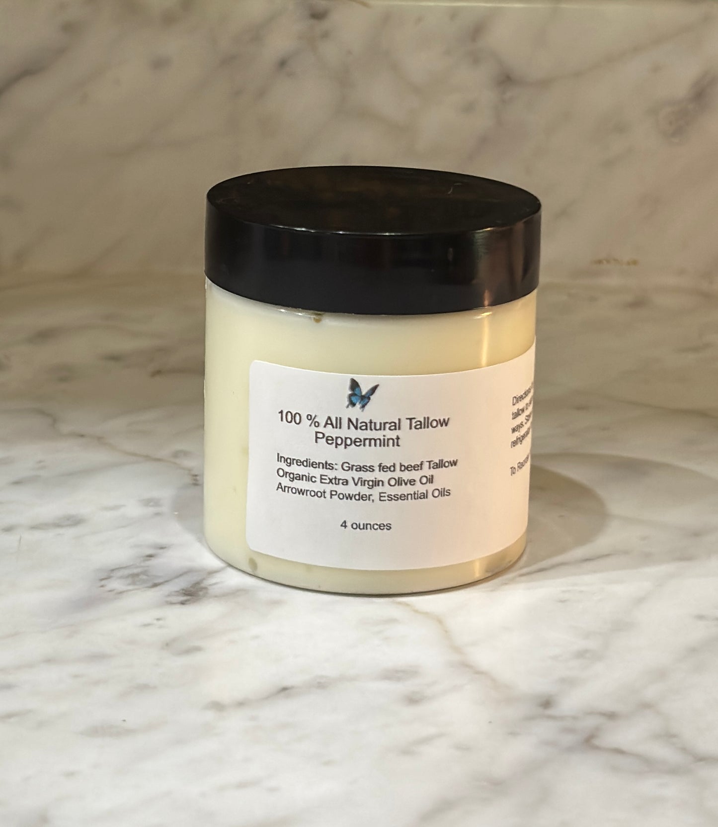 Peppermint scented (Refreshing) Whipped Grass Fed Tallow Balm Moisturizer Cream