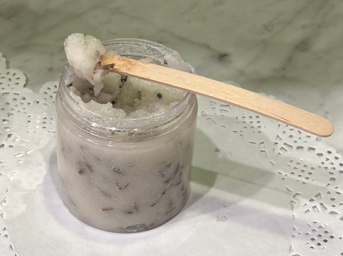 Lavender Scented with Lavender Buds Mango Butter Body Scrub: 4 ounces