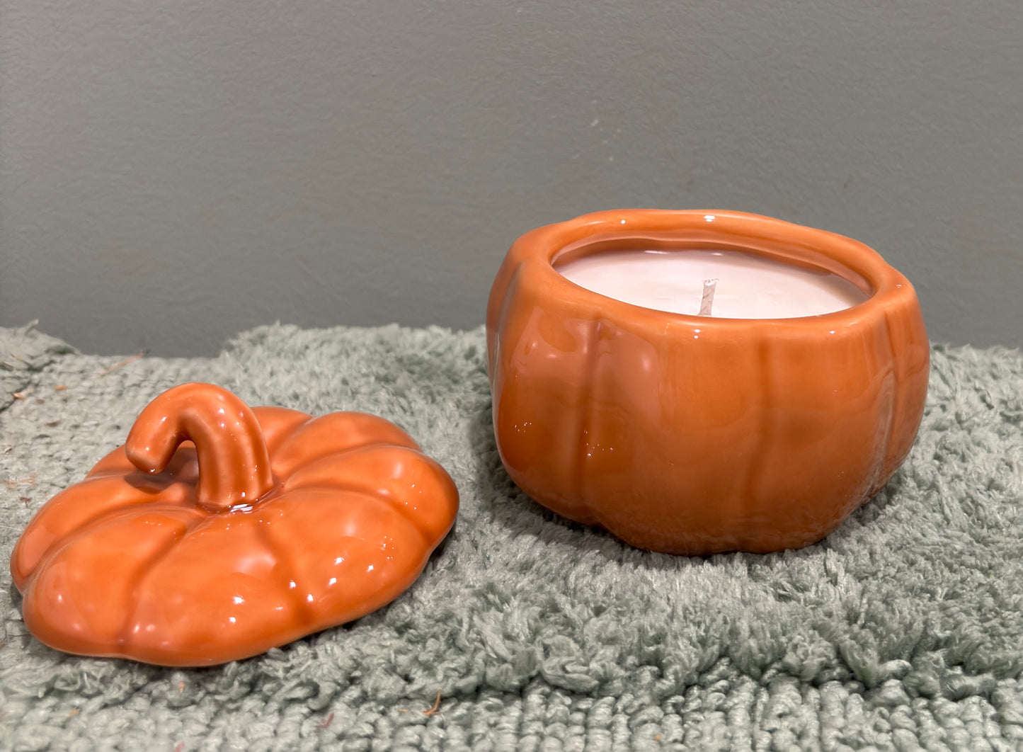 Pumpkin Apple Butter Scented Soy Wax Candle in Orange Pumpkin Container 7 oz.
