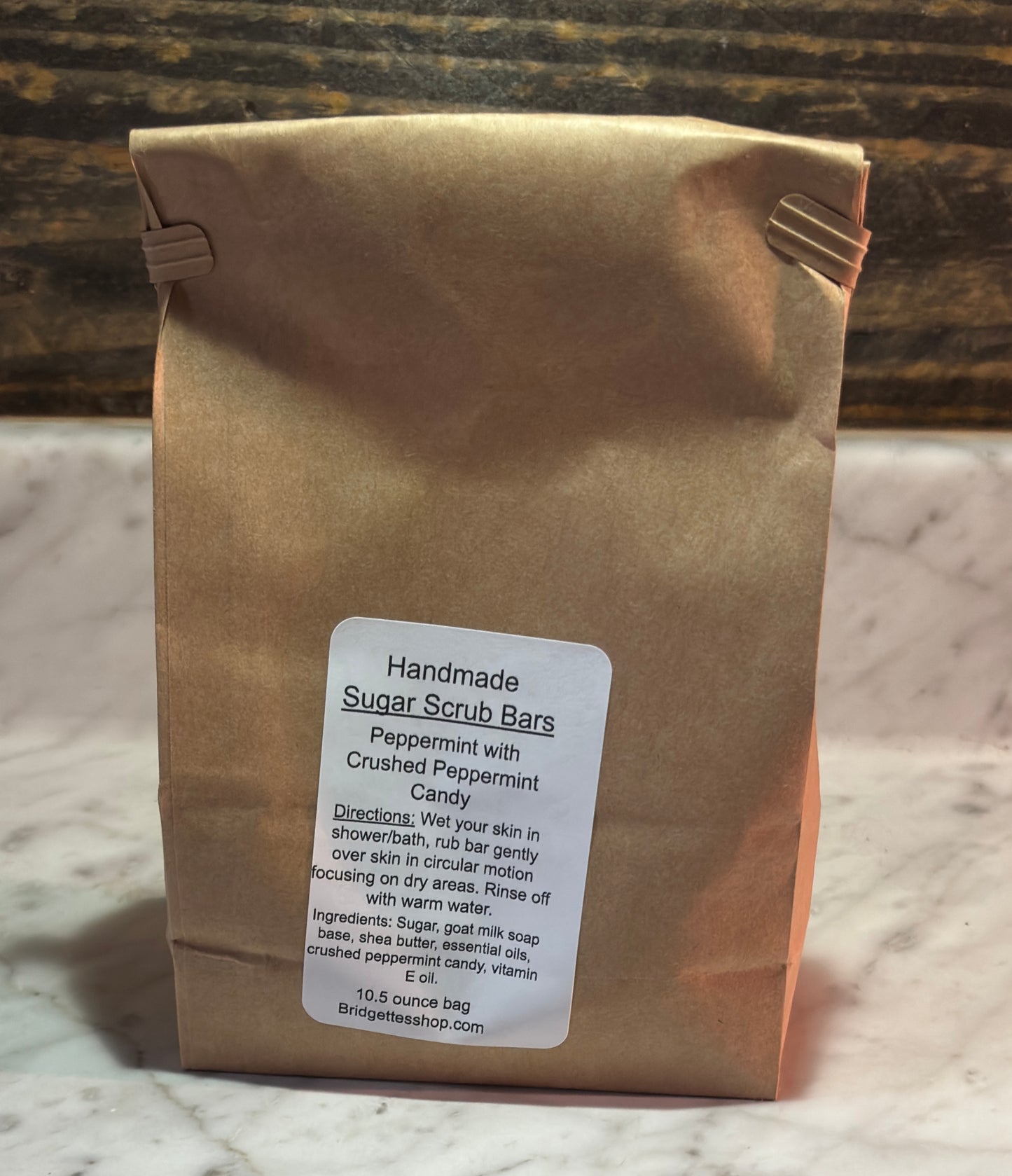 Sugar Scrub Bars 6 Pack Peppermint Scented with Shea Butter and Crushed Peppermint Candy