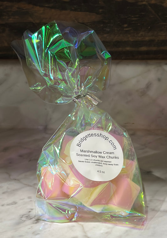 Marshmallow Cream Wax Chunk Tarts (9-12 chunks) Max Scented 4.5 oz bag weight