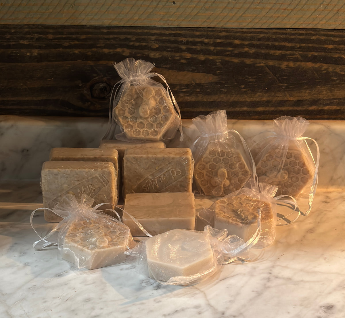 packaged honey and oats goat milk soap Bridgette's shop