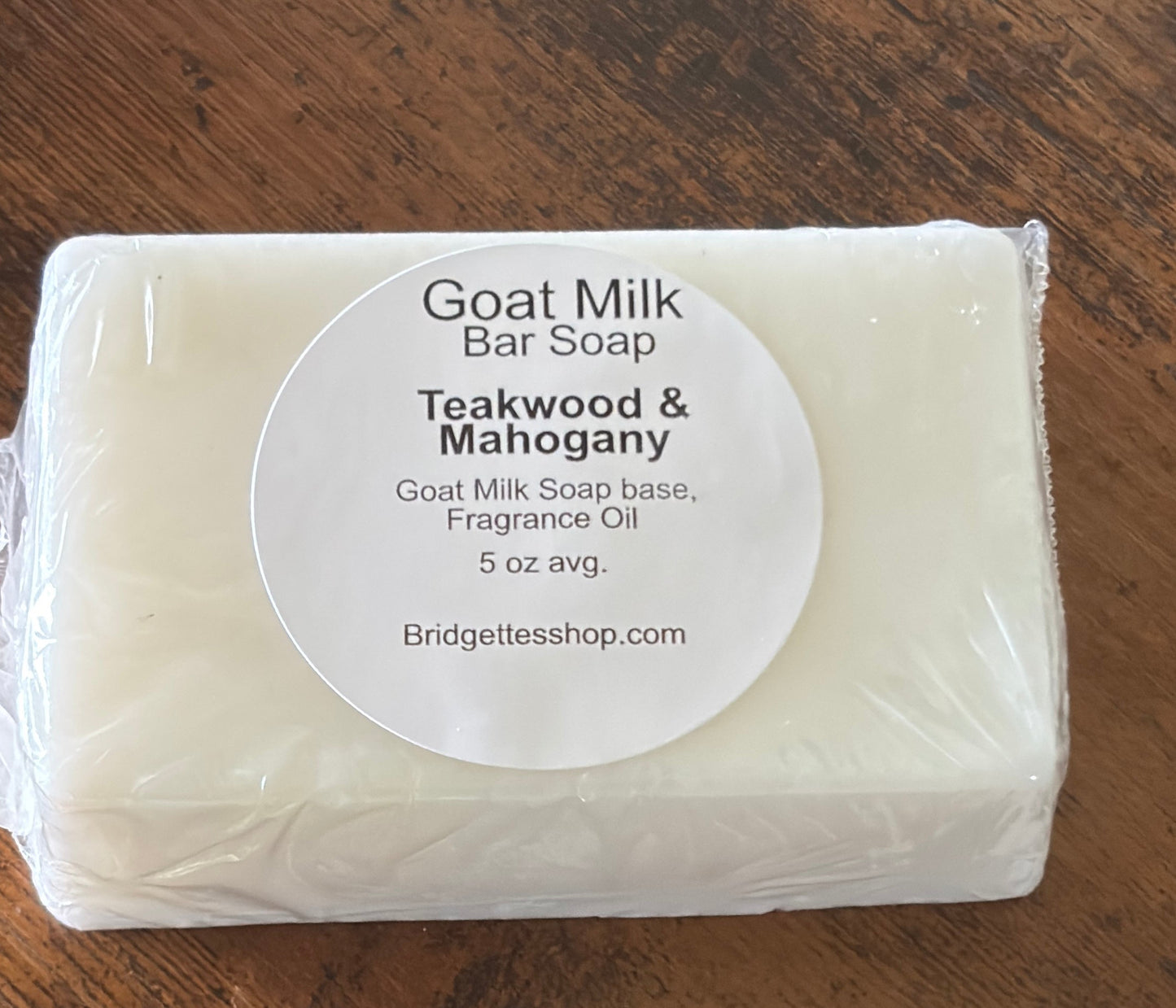 Teakwood and Mahogany Masculine Scented Goat Milk Bar Soap