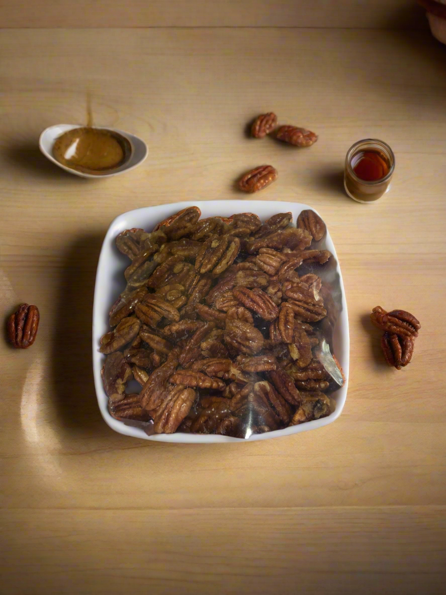 Maple Brown Sugar Candied Pecans
