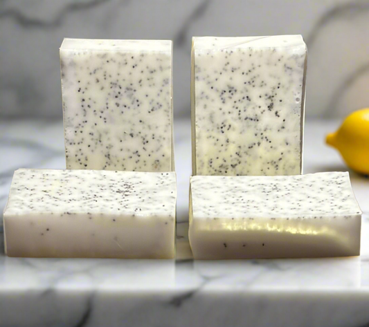 Lemon Poppy Seed Goat Milk Bar Soap With Lemon Essential oil and Poppy Seeds