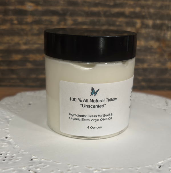 Unscented All Natural Whipped Grass Fed Tallow Balm Moisturizing Cream