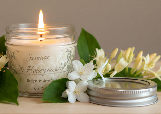 Jasmine & Honeysuckle Soy Wax Candles 4 oz