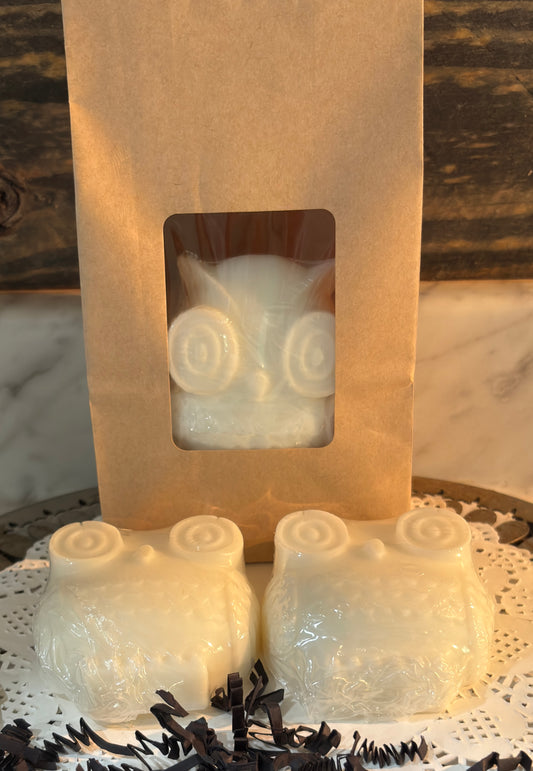Goat Milk Shea Butter Bar Soap Owl Shaped Unscented 2 Pack