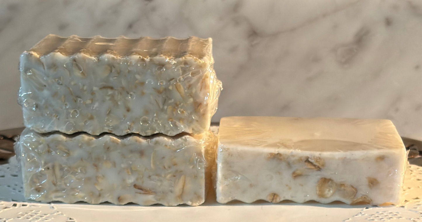 Goat Milk and Shea Butter Bar Soap with Raw Honey and Oats *Exfoliating*