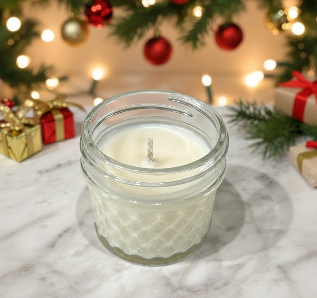 Christmas Holiday Scented 100% Soy Wax Jar Candle 4 oz Jar
