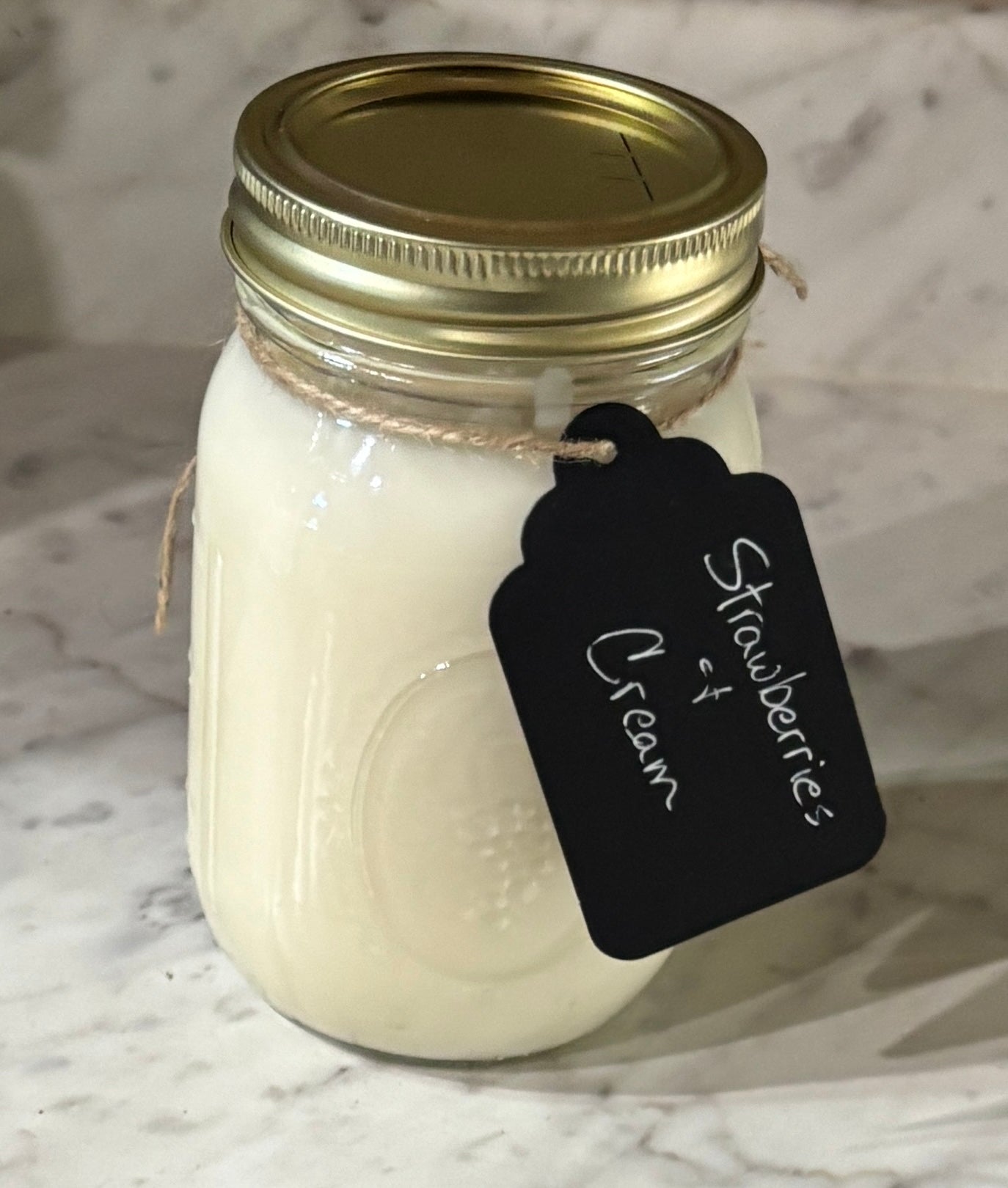 Strawberries and Cream 100% Soy Wax Jar Candle