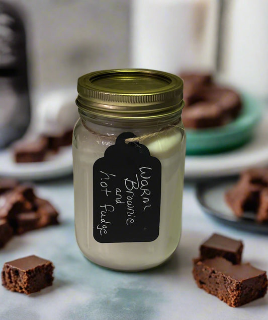 16 oz. Jar Candle 100% Soy Wax-Warm Brownie & Hot Fudge Scented