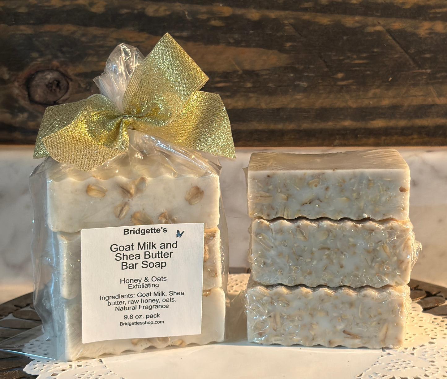 Goat Milk and Shea Butter Bar Soap with Raw Honey and Oats *Exfoliating*