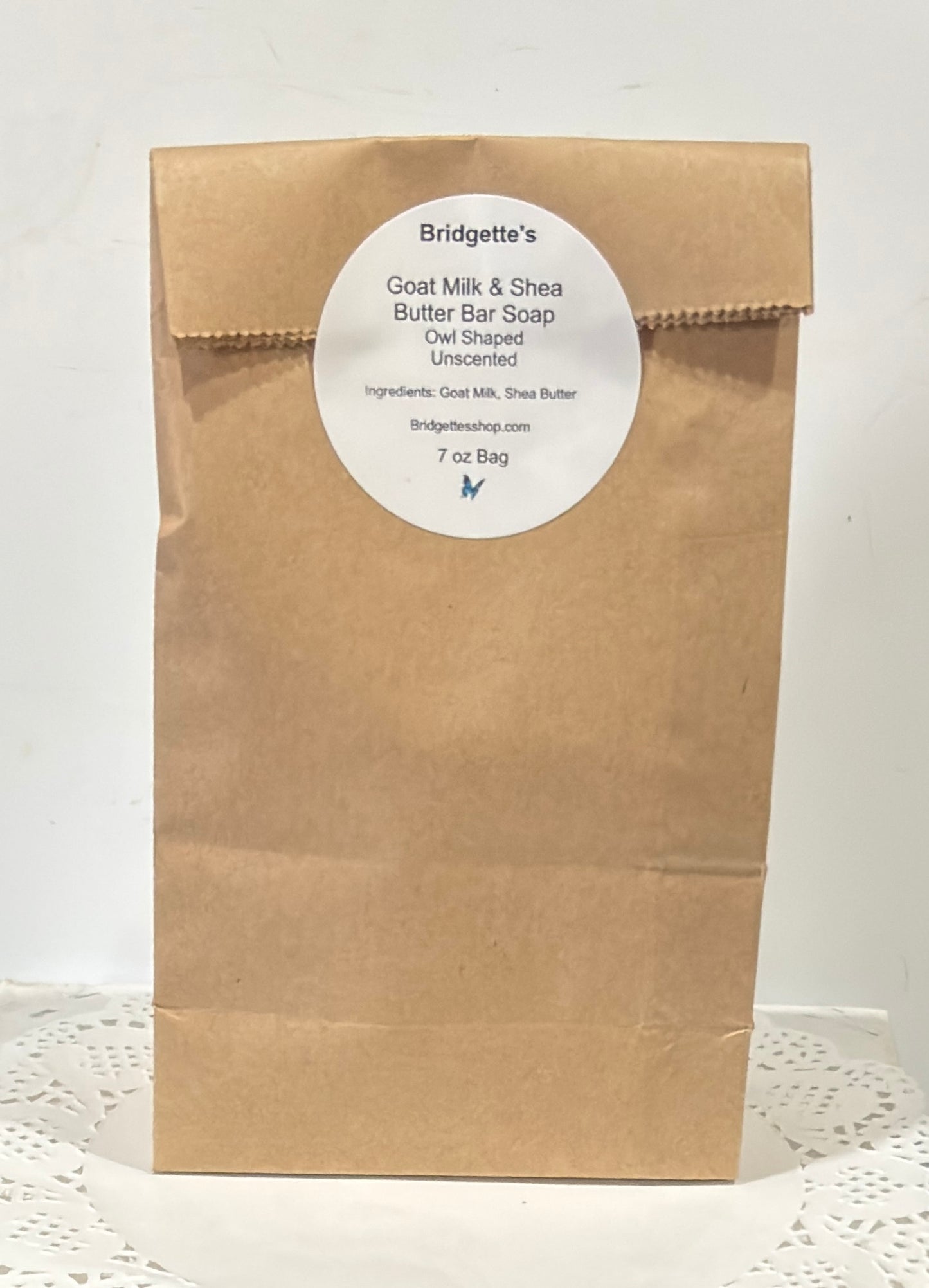 Goat Milk Shea Butter Bar Soap Owl Shaped Unscented 2 Pack