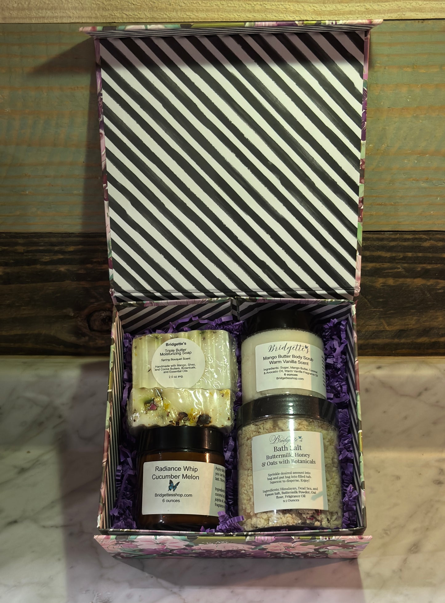 The Ultimate Gift Set-Purple Pamper Flower Box