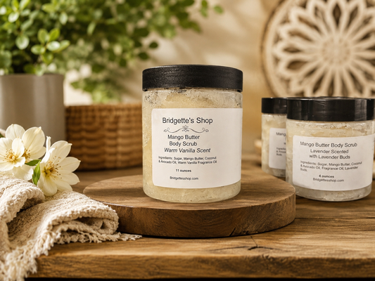 Warm Vanilla Scented Mango Butter Body Sugar Scrub