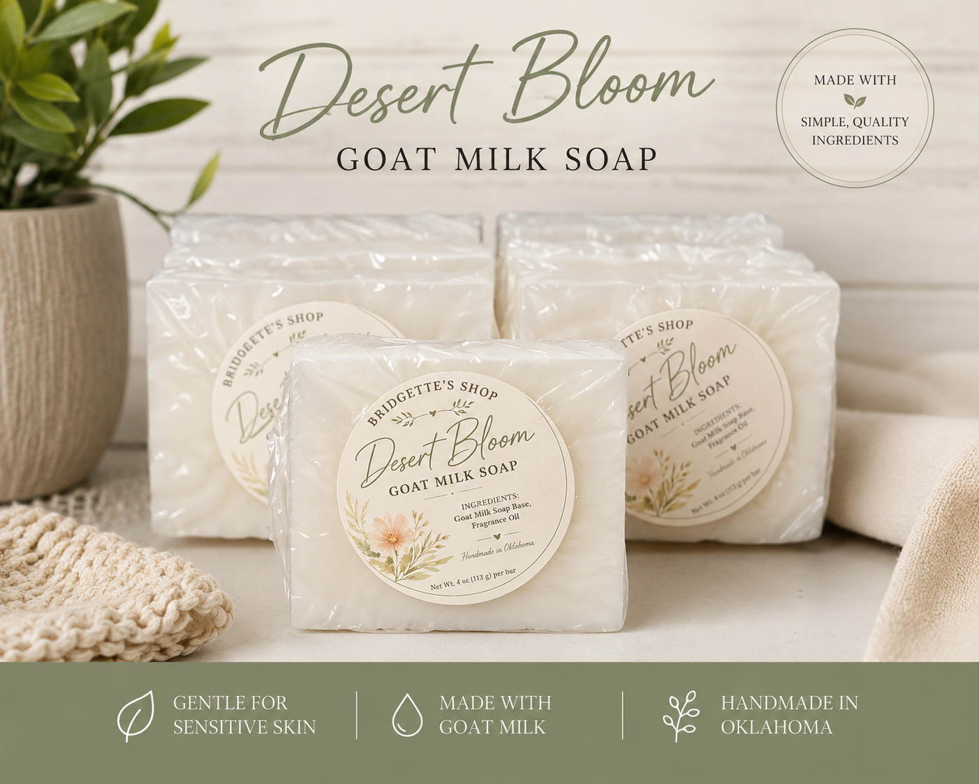 Desert Bloom Goat Milk Soap | Handmade Soap for Sensitive Skin