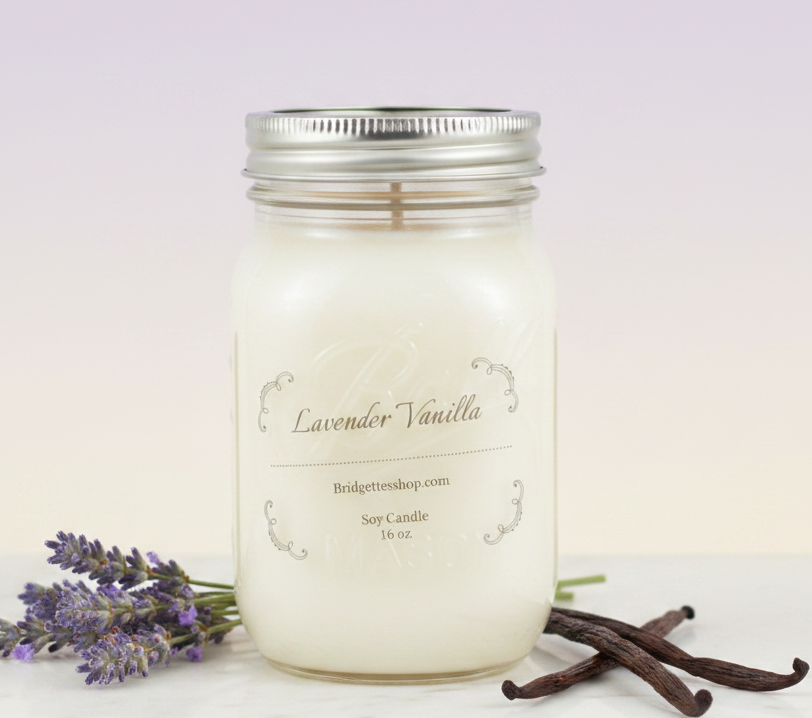 lavender vanilla soy wax candle