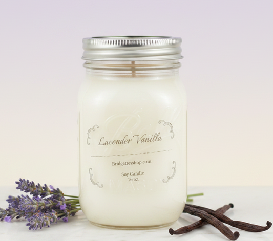 lavender vanilla soy wax candle
