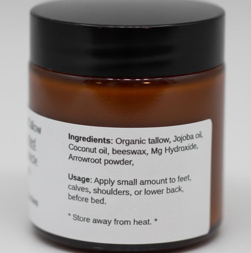 Magnesium Tallow Balm Unscented Sleep Aid Muscle Relief Cream