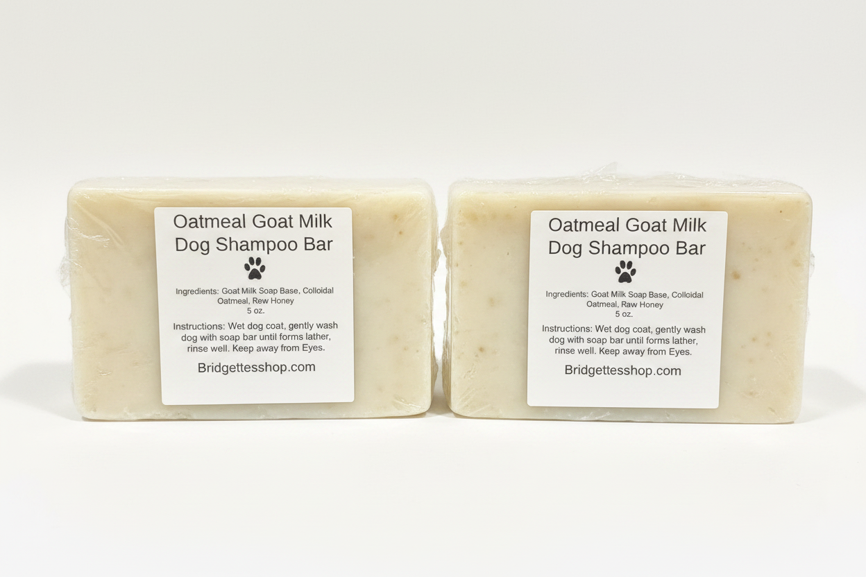 Oatmeal Goat Milk Dog Shampoo Bar for Sensitive Skin Natural Ingredients