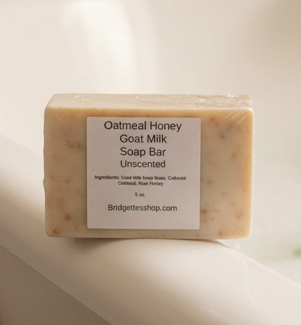 Oatmeal Honey Goat Milk Soap Bar Unscented Sensitive Skin Natural 5oz