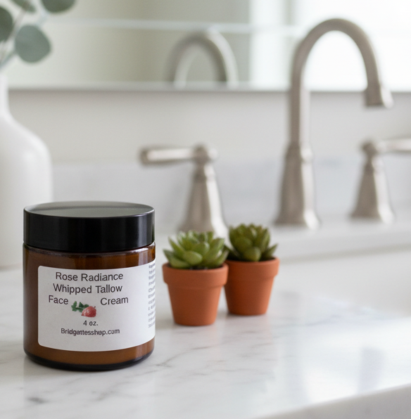 Rose Radiance Whipped Tallow Face Cream 4 oz Jar