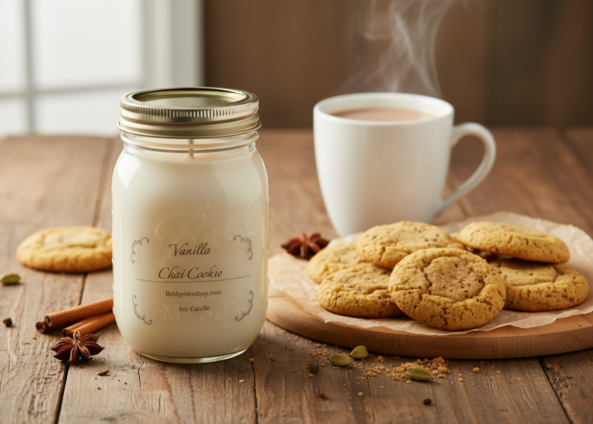 Vanilla Chai Cookie 16 ounce Soy Wax Jar Candle Bakery Scent