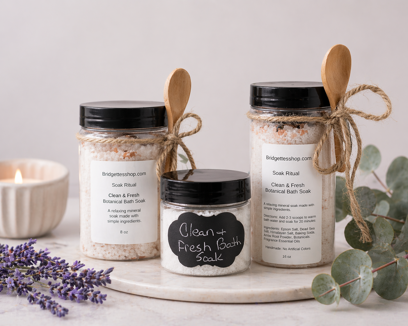 Lavender Eucalyptus Bath Salt Soak Relaxing Mineral  Soak Spa Bath