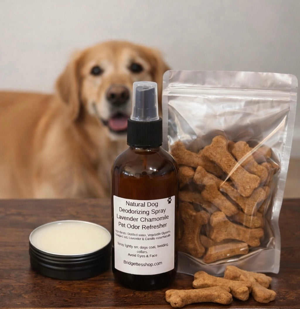 Starter Dog Bundle: Dog Treats/Paw Balm/Dog Deodorizing Spray