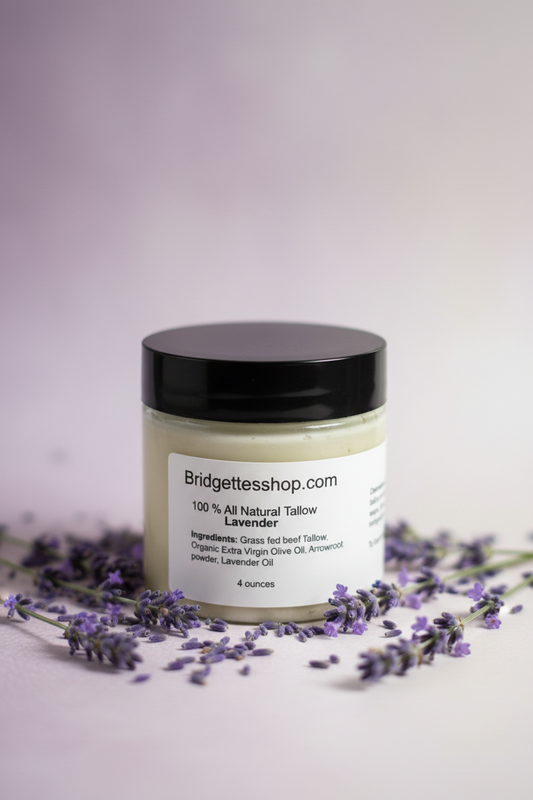 Calming Lavender Scented Whipped Grass Fed Tallow Balm Moisturizing Cream