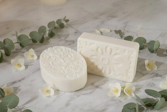 2 unscented moisturizing triple butter soap bars 