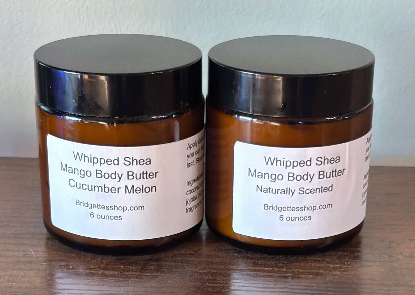 Whipped Shea Mango Body Butter Moisturizer Tallow Free Unscented or Cucumber Melon 6 oz