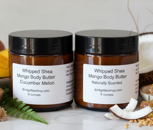 Whipped Shea Mango Body Butter Moisturizer Tallow Free Unscented or Cucumber Melon 6 oz